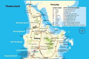 Туристическая карта пхукета с пляжами и отелями на русском языке Таиланд пхукет детальная карта